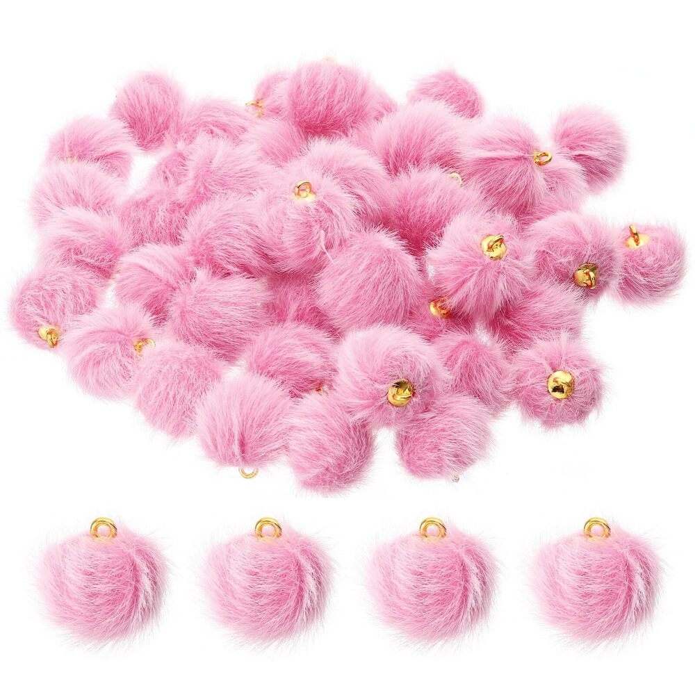 1041 100pcs Pom Poms Charm, Pompoms Charm Craft Pom Poms Pendants Balls